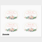 Elegante koraalrode bruidsdouche vierkante sticker (Vel)