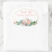 Elegante koraalrode bruidsdouche vierkante sticker (Tas)