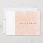 Elegante koraalroze bloemige roos minimalistische save the date (Achterkant)