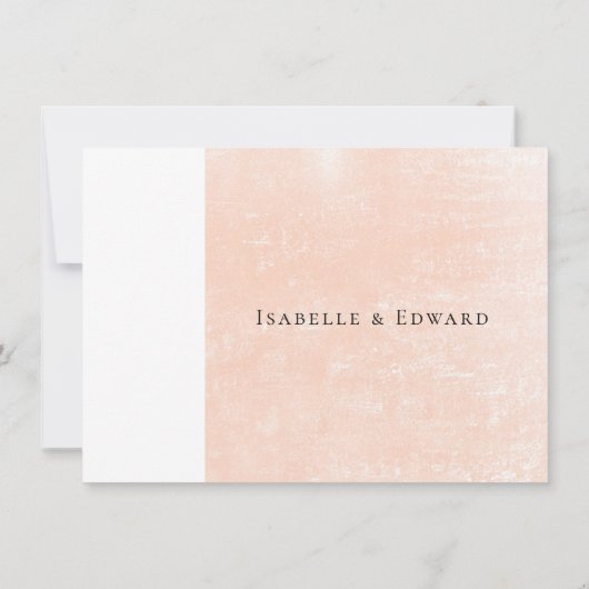 Elegante koraalroze bloemige roos minimalistische  save the date (Achterkant)