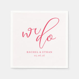 Elegante koraalroze kalligrafie servet