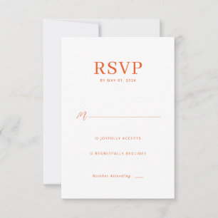 Elegante Koralen Antwoordkaart RSVP Kaartje