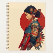 Elegante Koreaanse vrouw in Hanbok-portretkunst op