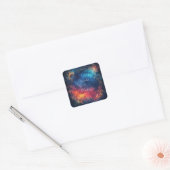 Elegante kosmische bruiloft vierkante sticker (Envelop)