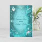 Elegante kosmische turquoise groene diamanten glin kaart (Staand voorkant)