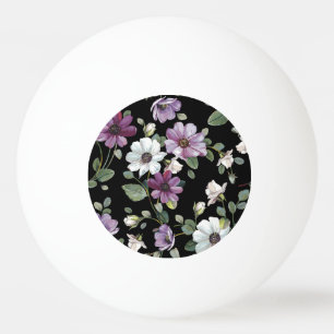 Elegante kosmos bloemen: Waterverf naadloos. Pingpongbal