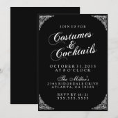 Elegante kostuums en cocktails Halloween Party Kaart (Voorkant / Achterkant)