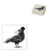 Elegante Kraai Raven Hoed Rubberstempel (Gestempeld)
