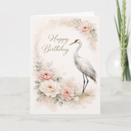 Elegante Kraanverjaardag Elegantie Kaart