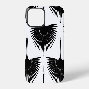Elegante Kraanvogel: Oosters Vogelpatroon iPhone 12 Hoesje