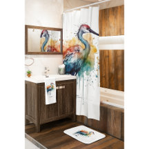 Elegante Kraanvogel: Watercolor Kunst, op maat