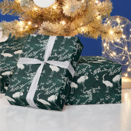 Elegante Kraanvogels Kunstpatroon | Kleurrijke Kra Cadeaupapier