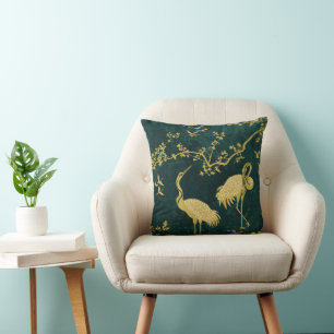 Elegante Kraanvogels Kunstpatroon Kleurrijke Kra Kussen