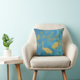 Elegante Kraanvogels Kunstpatroon   Kleurrijke Kra Kussen