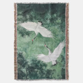 Elegante kraanworp – Japanse stijl vogels Deken (Voorkant Verticaal)