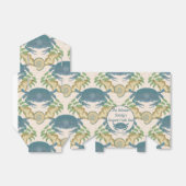 Elegante Krab Feest-Waterverf Blauwe Krabben, Zees Bedankdoosjes (Uitgevouwen)