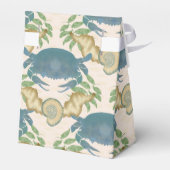 Elegante Krab Feest-Waterverf Blauwe Krabben, Zees Bedankdoosjes (Achterkant)