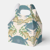 Elegante Krab Feest-Waterverf Blauwe Krabben, Zees Bedankdoosjes (Achterkant)