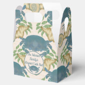 Elegante Krab Feest-Waterverf Blauwe Krabben, Zees Bedankdoosjes (Geopend)