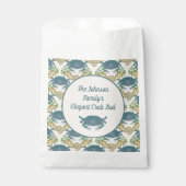 Elegante Krab Feest-Waterverf Blauwe Krabben, Zees Bedankzakje (Voorkant)