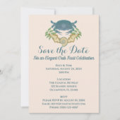 Elegante Krab Feest-Waterverf Blauwe Krabben, Zees Kaart (Voorkant)