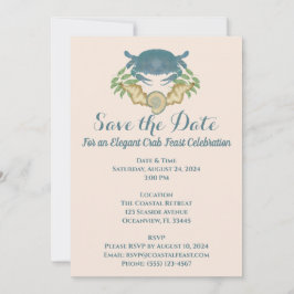 Elegante Krab Feest-Waterverf Blauwe Krabben, Zees Kaart