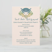 Elegante Krab Feest-Waterverf Blauwe Krabben, Zees Kaart (Staand voorkant)