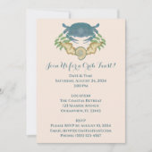 Elegante Krab Feest-Waterverf Blauwe Krabben, Zees Kaart (Voorkant)