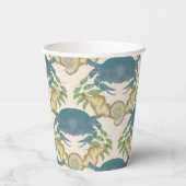 Elegante Krab Feest-Waterverf Blauwe Krabben, Zees Papieren Bekers (Achterkant)
