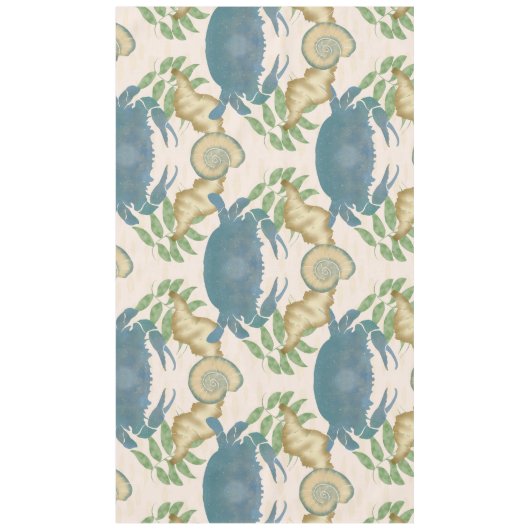 Elegante Krab Feest-Waterverf Blauwe Krabben, Zees Tafelkleed (Voorkant)