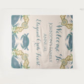 Elegante Krab Feest-Waterverf Blauwe Krabben, Zees Wandkleed (Voorkant (horizontaal))