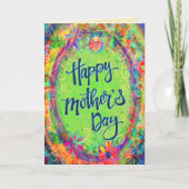 Elegante Krachtige Gelukkige Moederdag Bloemige Pr Kaart (Voorkant)