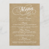 Elegante Kraft-huwelijksmenukaarttemplates Menu (Voorkant)