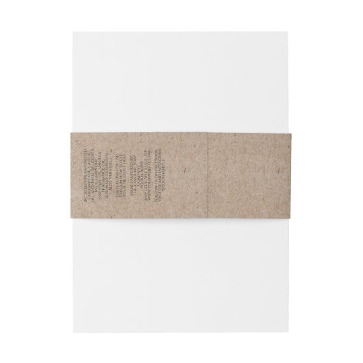 Elegante kraft papier stijl zeep buik band uitnodigingen wikkel (Achterkant Voorbeeld)