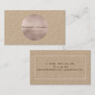 Elegante Kraft Roze Gouden Stip Visitekaartje