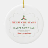 Elegante krans baby's eerste kerst aangepaste foto keramisch ornament (Achterkant)