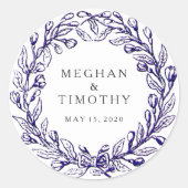 Elegante krans bruiloft envelop zegel (Voorkant)