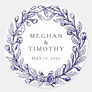 Elegante  krans bruiloft envelop zegel