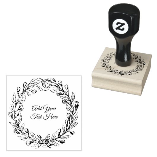 Elegante  krans bruiloft rubberstempel (Gestempeld)