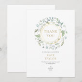 Elegante krans eenvoudige rouwkaart bedankkaart (Voorkant / Achterkant)