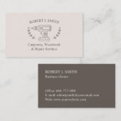 Elegante Krans en Boor Carpentry Visitekaartjes (Voorkant / Achterkant)