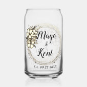 Elegante krans Floral Glitter Bruiloft Party Favor Blikvorm Glas (Achterkant)