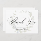 Elegante krans groen bruiloft dank u bedankkaart (Voorkant / Achterkant)