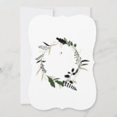 Elegante krans groen minimalisme uitnodiging (Achterkant)