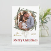 Elegante krans kerst Kaart (Staand voorkant)