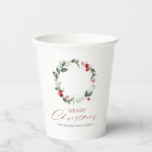 Elegante Krans Kerst Papier Cup Papieren Bekers (Voorkant)