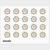 Elegante krans Kerstmis Vierkante Sticker (Vel)