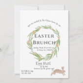Elegante krans konijn paasbrunch uitnodiging (Voorkant)