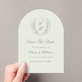 Elegante krans kroon Save the Date Acryl Uitnodigingen
