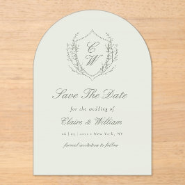 Elegante krans kroon Save the Date Acryl Uitnodigingen